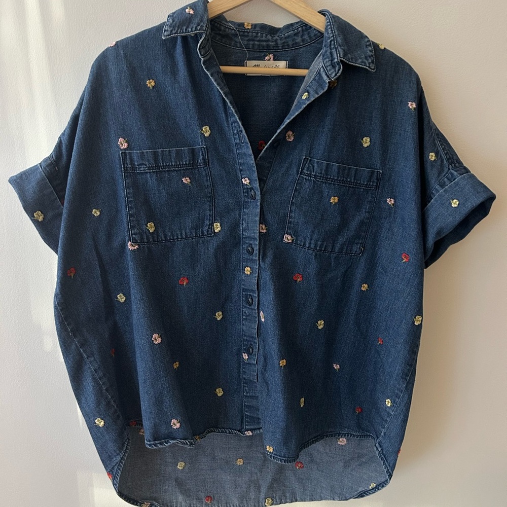 Madewell Embroidered Denim Courier Shirt
